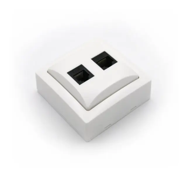 ΠΡΙΖΑ ΤΗΛ/ΔΙΚΤΥΟΥ ΕΠΙΤΟΙΧΗ ΔΙΠΛΗ RJ11&RJ45 Cat5e IP20 ΛΕΥΚΗ