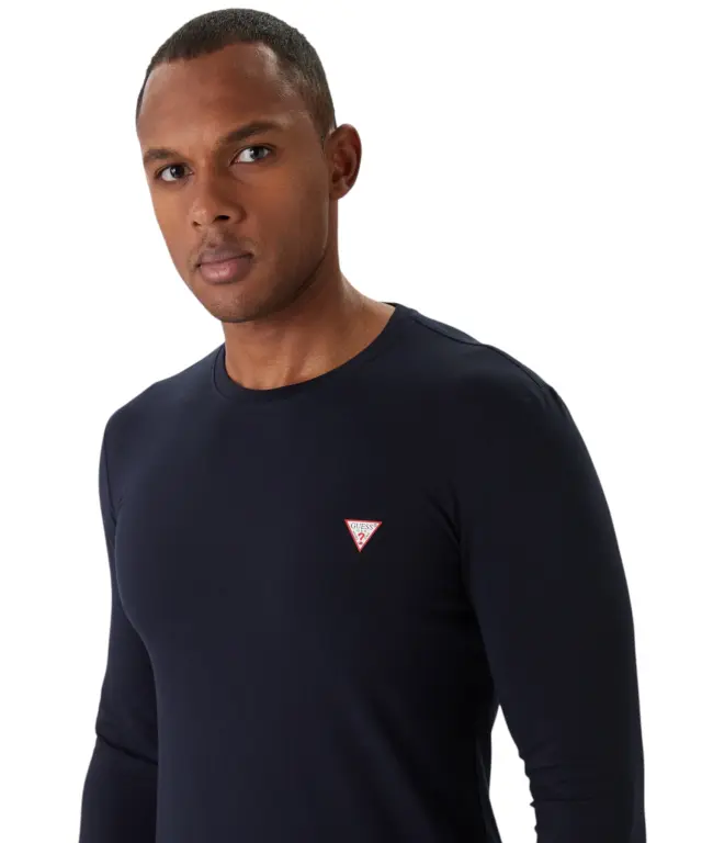 Guess - Ανδρική Μακρυμάνικη Μπλούζα T-Shirt Slim Fit M2YI28J1314-G7V2 Μπλε Σκούρο 3