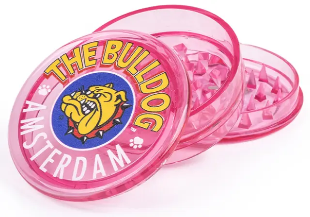 The Bulldog Amsterdam Grinder Διάφανο Πλαστικό Ροζ 60mm - 3 Parts