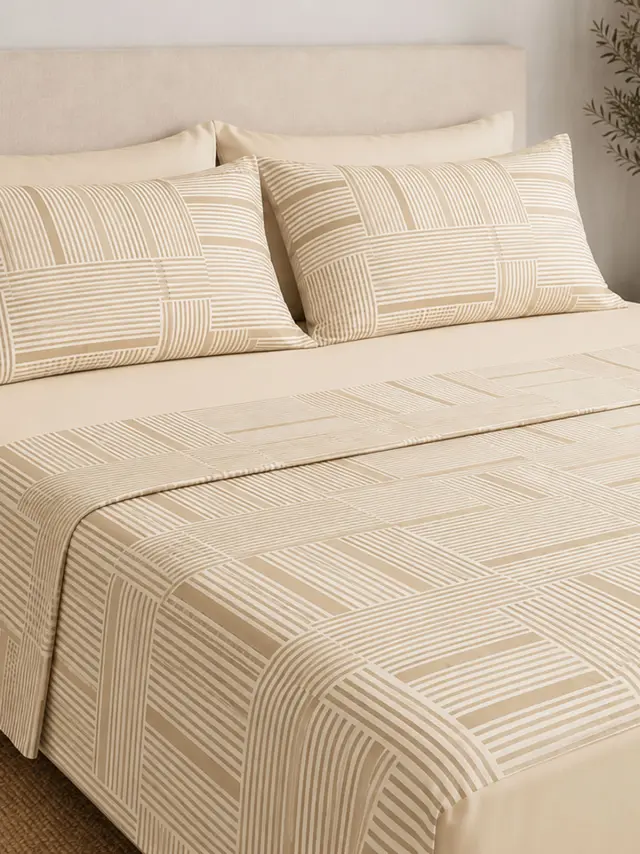 Παπλωματοθήκη Menta Εμπριμέ 600 Grey Υπέρδιπλη (230x250) Sunshine