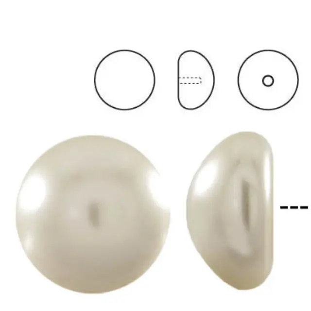 Swarovski 5817 Καμπουσόν Half Drilled Cream Pearl Ø8mm - 5τεμ