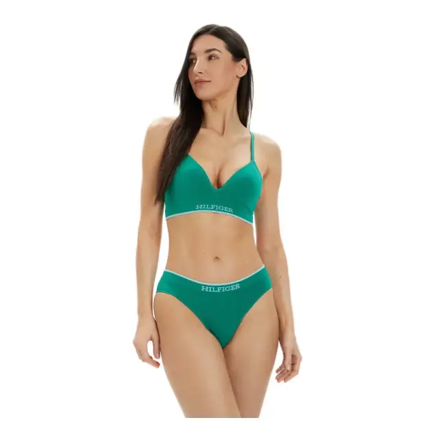 Tommy Hilfiger Γυναικείο Μπουστάκι Τρίγωνο Hilfiger Logo, Χρώμα Olympic Green - S 3
