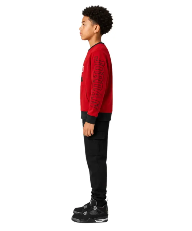 Jordan - Παιδική Μπλούζα Φούτερ με Κουκούλα Jumpman 95B210-R78 Κόκκινο - 8-10 ετών 3