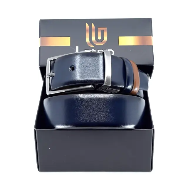 Μπλε Ταμπά Ζώνη Διπλής Όψης P.U. Leather 3,5 cm - 110cm 3