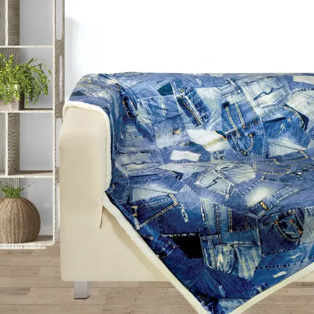 Κουβέρτα Καναπέ 130Χ160 Fleece Με Γουνάκι Digital Sofa Das 370