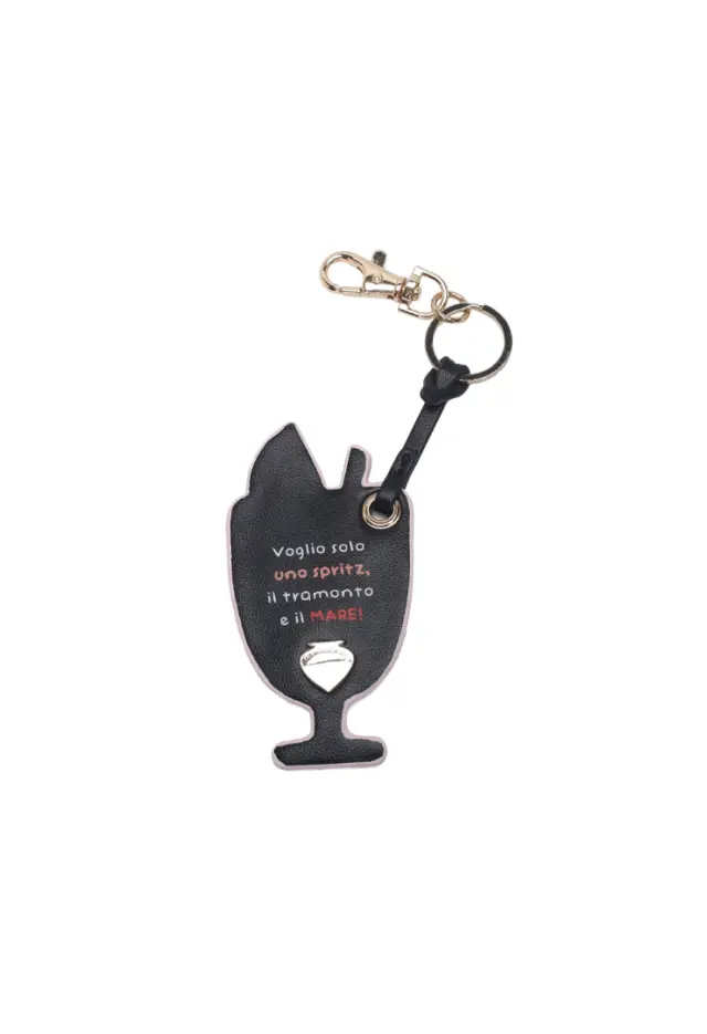 LE PANDORINE - Shaped charm keyring with orange gold lobster clasp 2