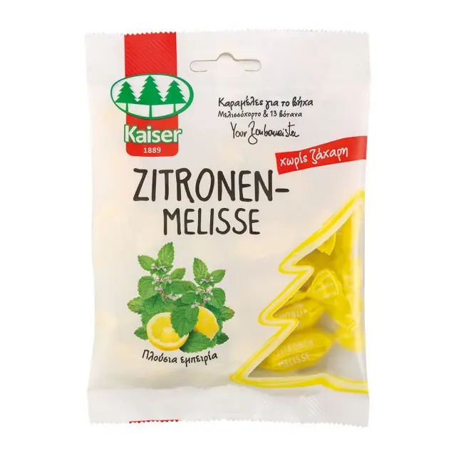Kaiser Zitronen Melisse Καραμέλες για το Βήχα με Μελισσόχορτο & 13 Βότανα 60gr 2