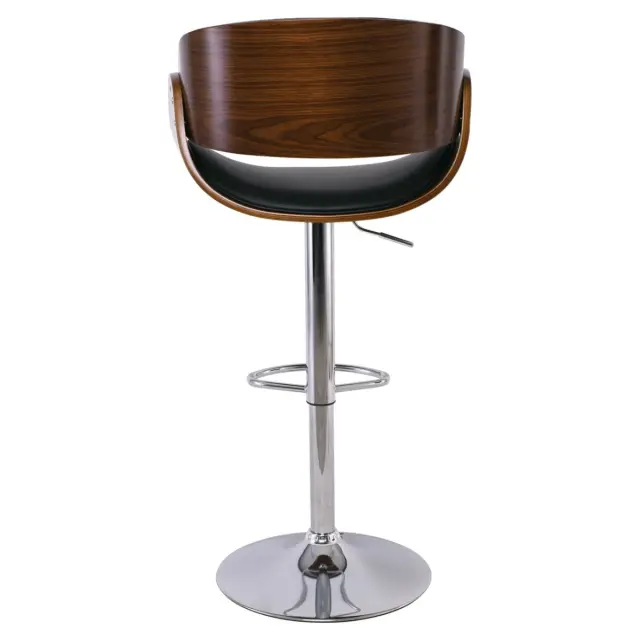 Σκαμπό Bar JOY Καρυδί/Μαύρο PU/Ξύλο/Μέταλλο 58x51x62/92-83/113cm 3