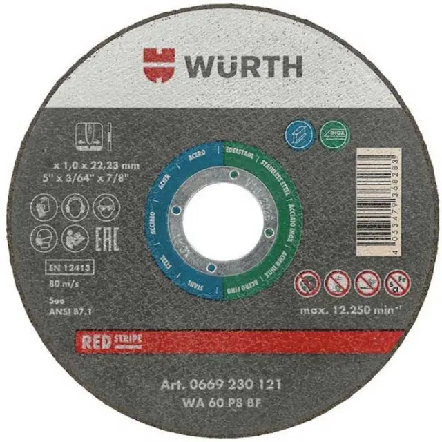 ΔΙΣΚΟΣ ΚΟΠΗΣ INOX Φ115Χ1MM WURTH 0669230011