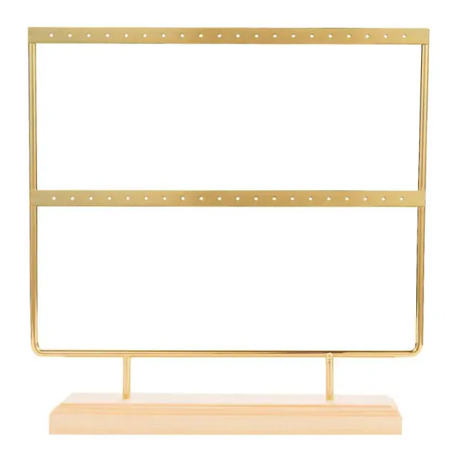 Μεταλλικό Στάντ Για Σκουλαρίκια - Gold - 2 Σειρές, 5x25.2x25.5cm