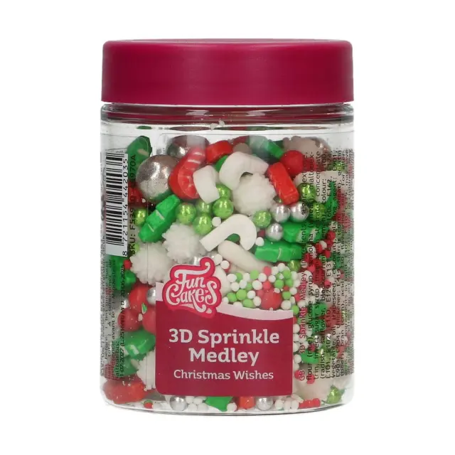 FunCakes 3D Sprinkle Medley - Χριστουγεννιάτικες Ευχές - 70γρ.