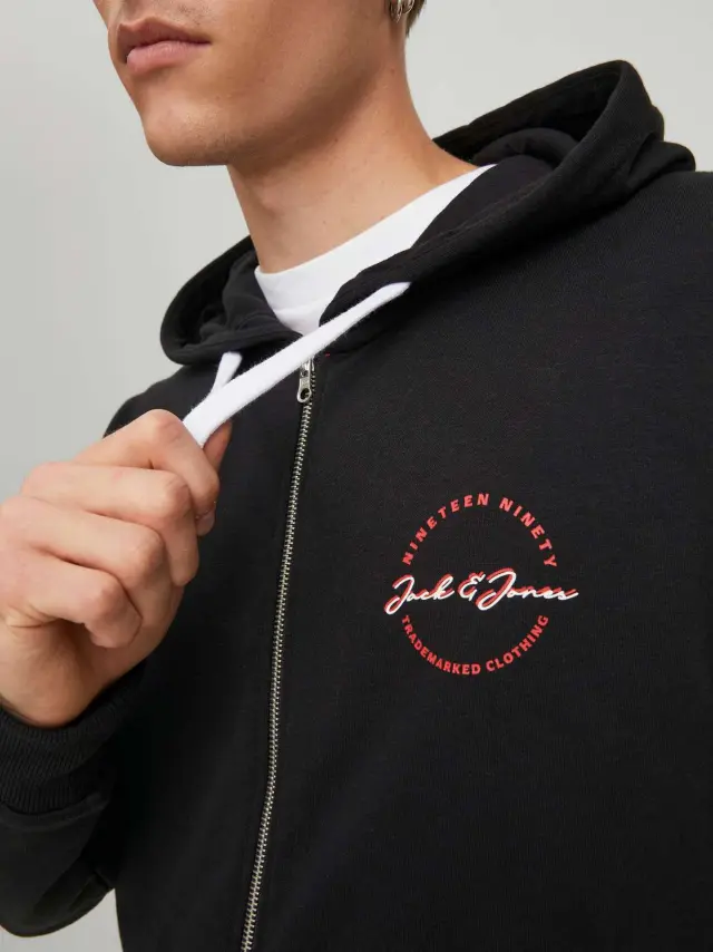 JJSTAMP ZIP HOOD SMALL Black 2