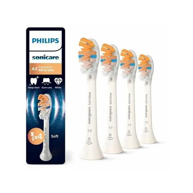 Philips Ανταλλακτικές Κεφαλές Ηλεκτρικής Οδοντόβουρτσας Sonicare Premium All-in-One A3 White (HX9094/87)