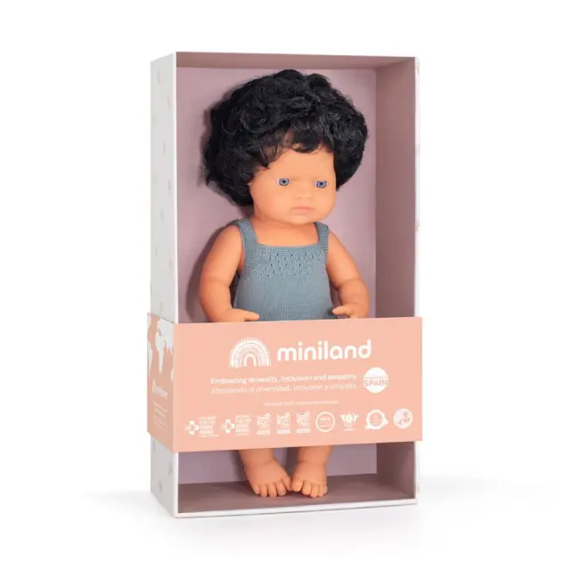 MINILAND DOLLS MINILAND ΚΟΥΚΛΑ ΚΑΥΚΑΣΙΟΣ 38 CM ΜΕ ΡΟΥΧΑΛΑΚΙΑ 2