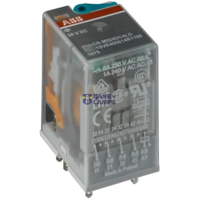 CR-M024DC4L Pluggable interface relay 4c/o, A1-A2=24VDC, 250V/6A, LED