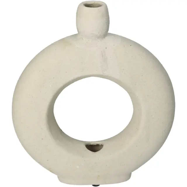 Βάζο Εκρού Κεραμικό 18.5x4.5x23cm