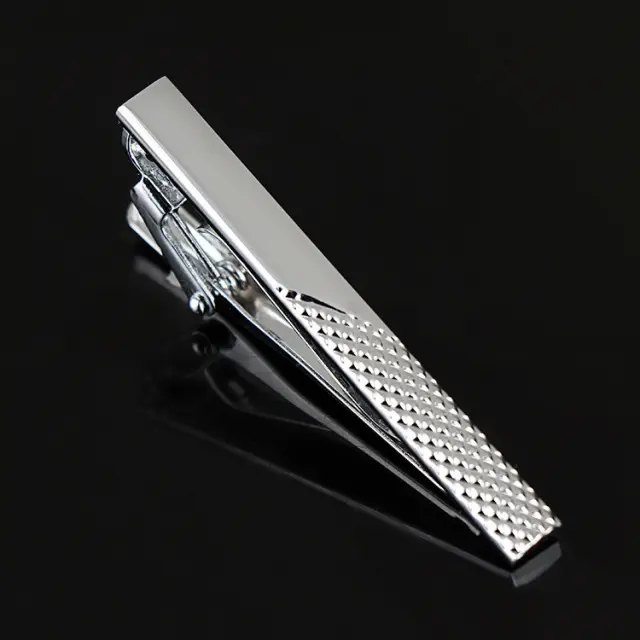 Σχεδιαστικό Ασημί Κλιπ Γραβάτας 5 cm – LGTC-T5/18 2
