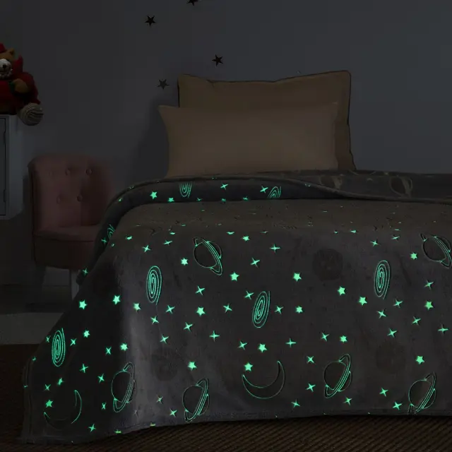 Κουβέρτα 160x220 Μονή Flash-Fleece Beauty Home 6250 Σιέλ 100% Πολυέστερ 3