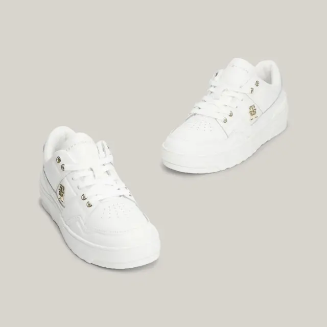 Tommy Hilfiger - Δερμάτινα Γυναικεία Sneakers Th Monogram Basket Sneaker Lo FW0FW07756-YBL Εκρού - 41 3