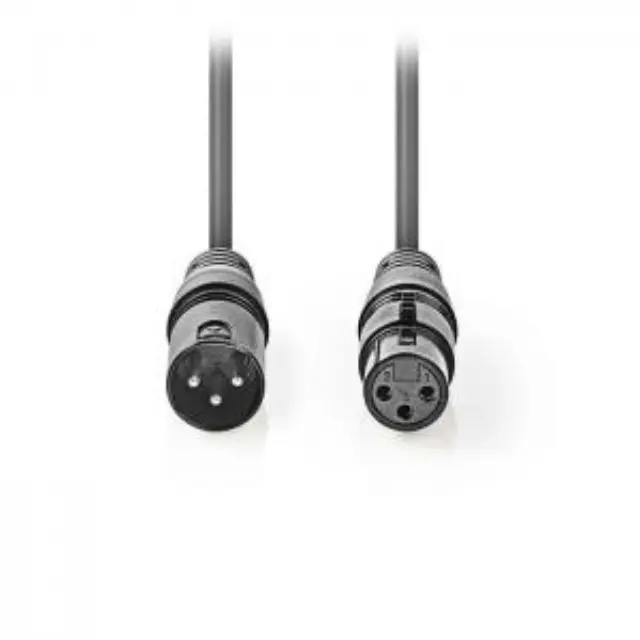 Kαλώδιο ήχου 3pin XLR θηλ. σε 3pin XLR αρσ., 0,5m σε γκρι χρώμα. 2