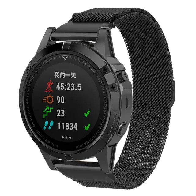 Milanese Λουράκι για Garmin Fenix 3/5x/3hr/5x Plus/6x/6x Pro/7x/8/9 (51mm)-Black OEM