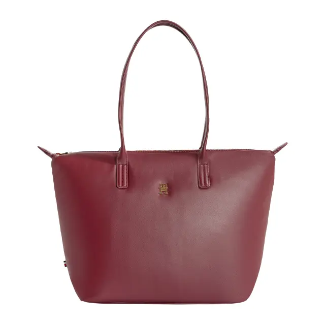 Tommy Hilfiger Γυναικεία Μεγάλη Τσάντα Tote Popette Soft Tote Μπορντώ