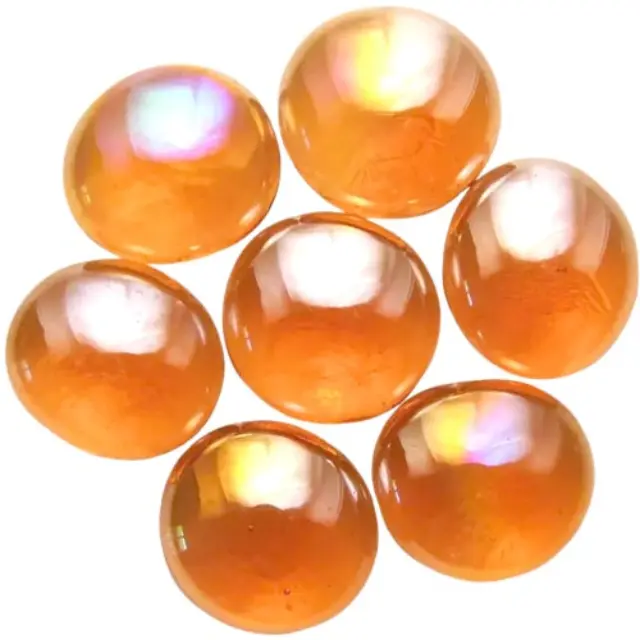 Γυάλινες Πέτρες Καμπουσόν - Salmon Pink Iridescent - Ø15-20mm - 100gr