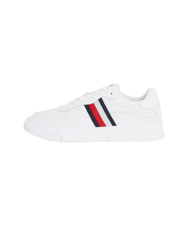 Tommy Hilfiger - Ανδρικά Sneakers Supercup Leather Stripes FM0FM04824-YBR Λευκό