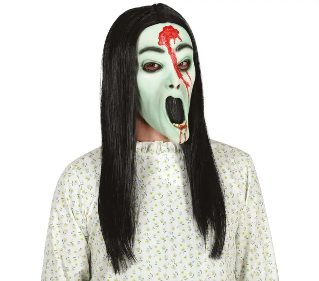 Αποκριάτικη Μάσκα Girl Ghost Latex με Μαλλιά (Fiestas Guirca) (GU-20528) 3