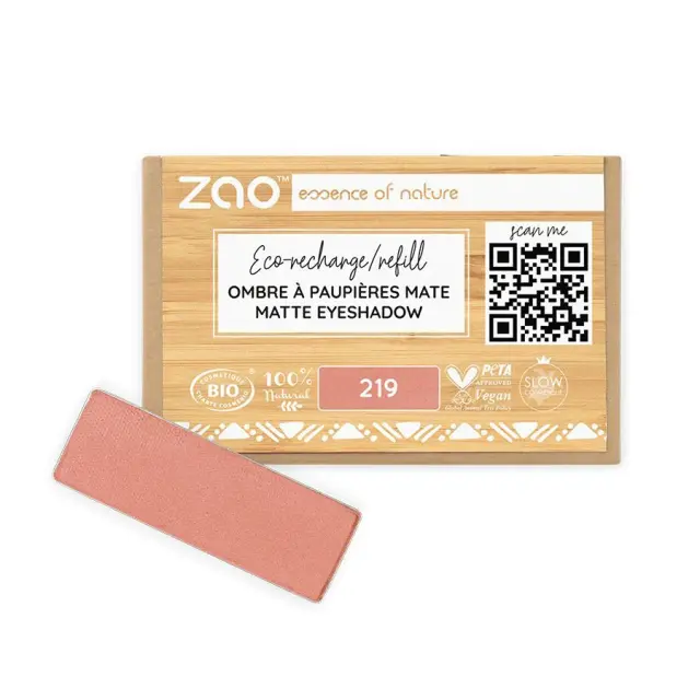 Zao Organic Eyeshadow Rectangle Matte – Βιολογική Ματ Σκιά Ματιών (Ανταλλακτικό) - 219 Terracotta Pink Matte