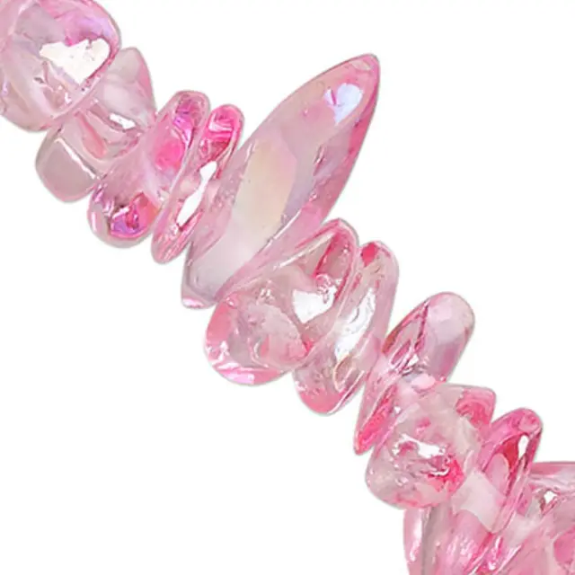 Χάντρα Γυαλί σε Chips Pearl Pink ~5/11mm ~200/300τεμ