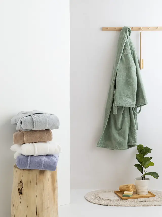 Μπουρνούζι L Bathrobe Collection Simour White Palamaiki 2