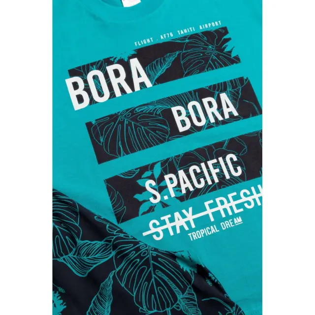Πυτζάμα Παιδική Καλοκαιρινή Minerva Bora Bora Πετρόλ No10 61948-779 3