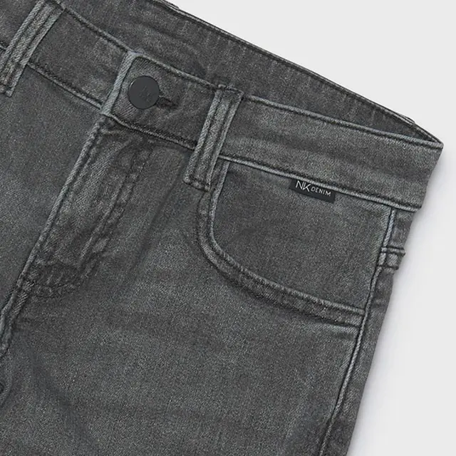 Mayoral Παντελόνι Τζιν Slim Fit Basic Γκρι Σκούρο για Αγόρι 3