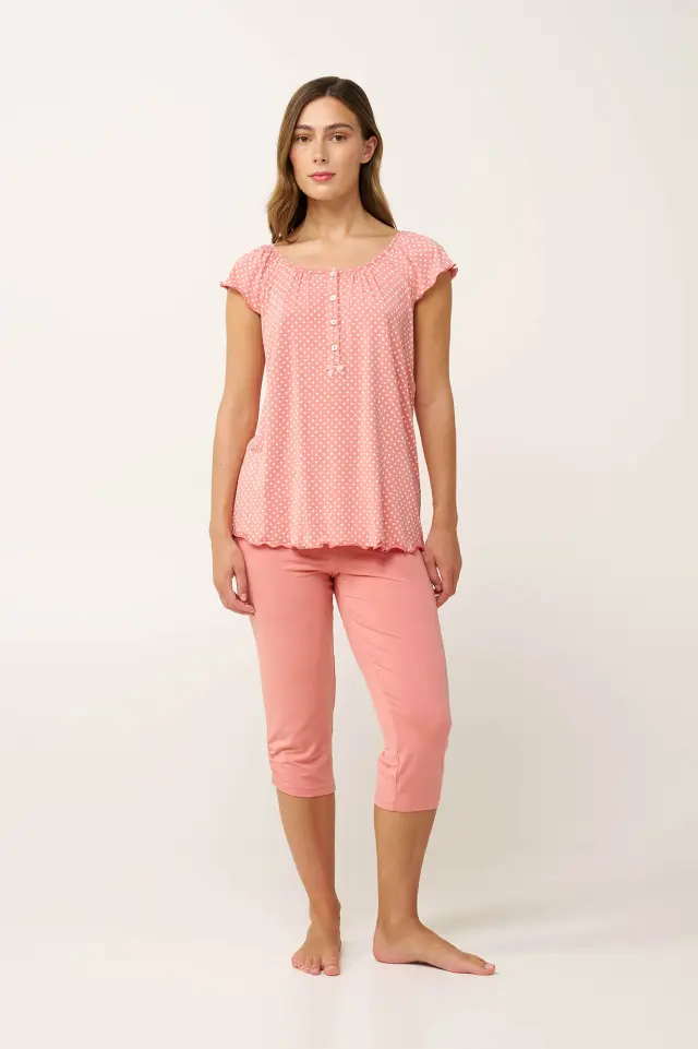 Γυναικείες Καλοκαιρινές Micromodal Πιτζάμες Vamp 24062 PINK TAN