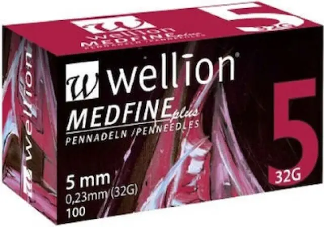 Wellion Medfine 32g 5mm Βελόνες Πένας Ινσουλίνης 100 Τεμάχια