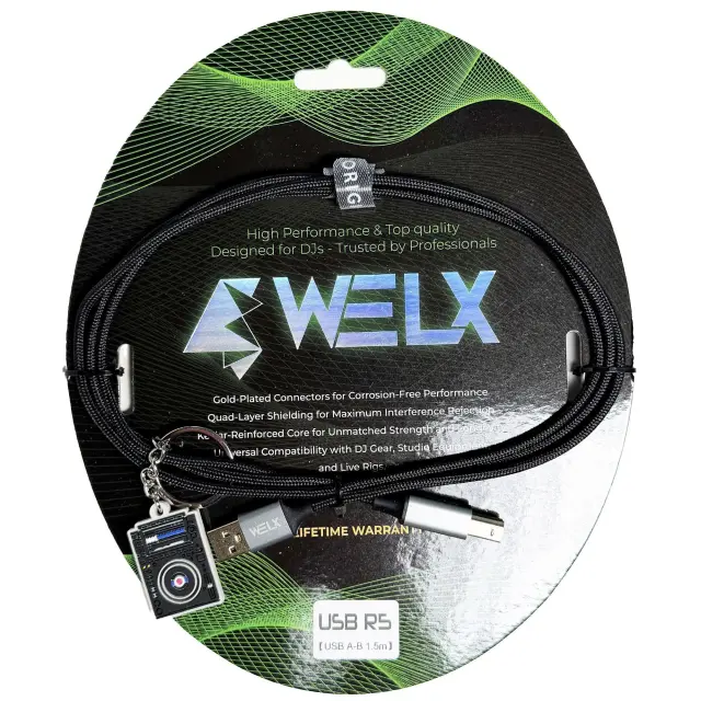 WELX Premium USB-A to USB-B Cable – 1.5m (R5)
