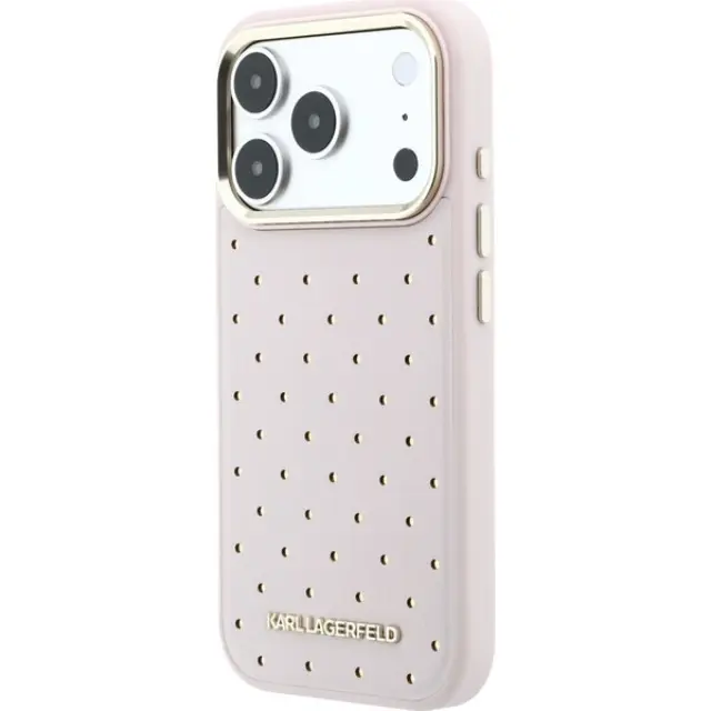 Karl Lagerfeld® Pu Perforated Gold Dots Magsafe Θήκη για Iphone 17 Pro/18 Pro- Pink