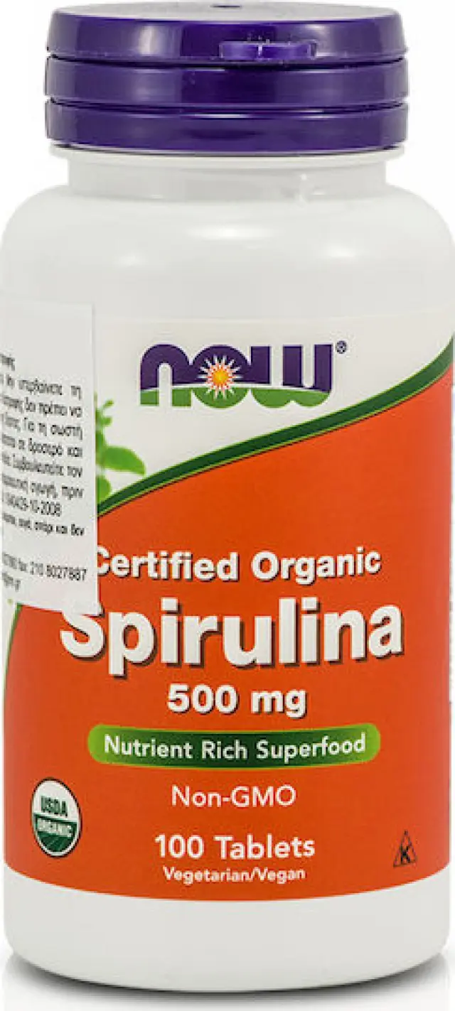 Now Foods Spirulina Certified 500mg 100 tabs (733739026965)