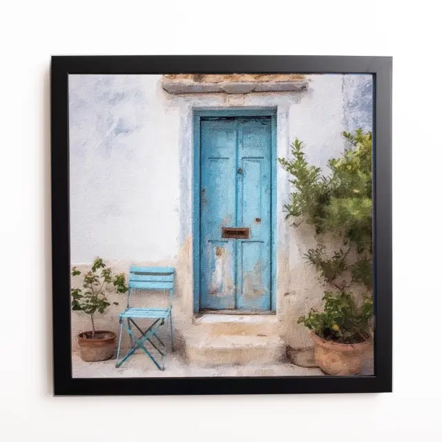 Θέμα (island 9 ) 1 Κάδρο 37x37cm κορνίζα ξύλινη χρώμα μαυρο θέμα με πλαστικοποίηση (Κ 2033/3+9 island)