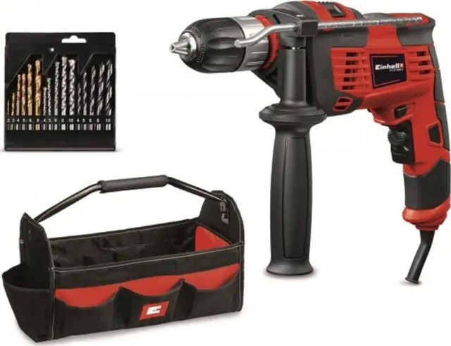 EINHELL 4259844 - Κρουστικό δράπανο σετ TC-ID 1000 E Kit σε πρακτική τσάντα μεταφοράς και αποθήκευσης