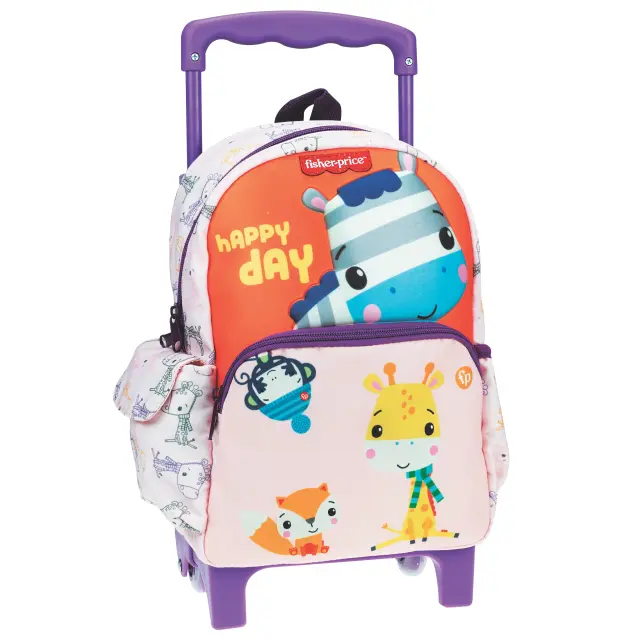 Σχολική Τσάντα Τρόλεϊ Νηπιαγωγείου Fisher Price Mini Zebra Πολύχρωμη Μ25xΠ15xΥ30cm/ 349-43073 (Gim)