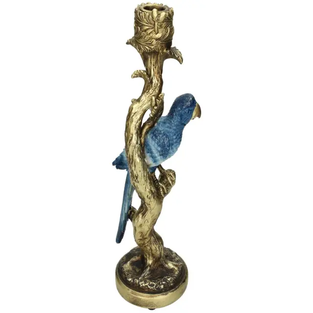 Κηροπήγιο Πουλί Μπλε Polyresin 10.5x9x25.5cm 2