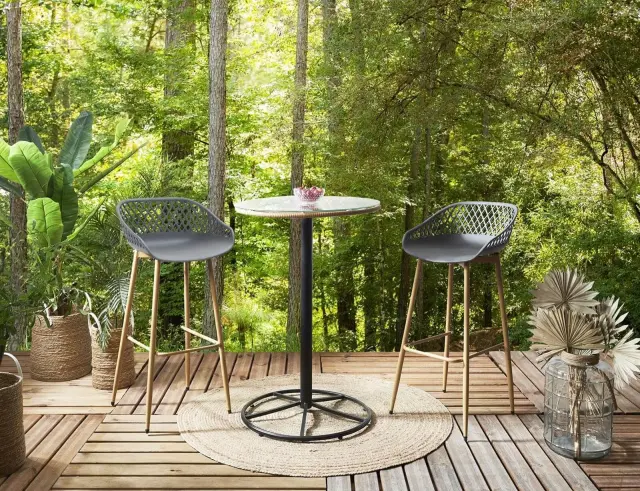 Σκαμπό μπαρ Malaga Home Deco Factory με διαστάσεις 45.5x47.6x88cm - Black HDO7286 2