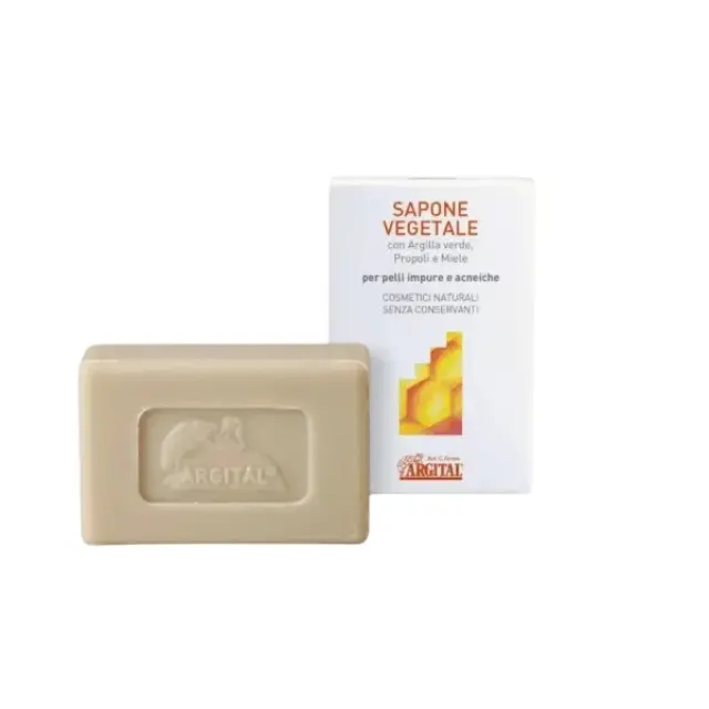 ARGITAL Vegetable soap with green clay, propolis and honey - Φυτικό σαπούνι με πράσινη άργιλο, πρόπολη και μέλι, 100gr