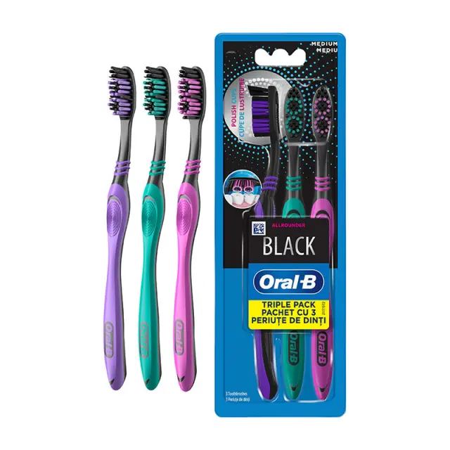 Oral-B Οδοντόβουρτσες Whitening Black Mega Pack 3τεμ
