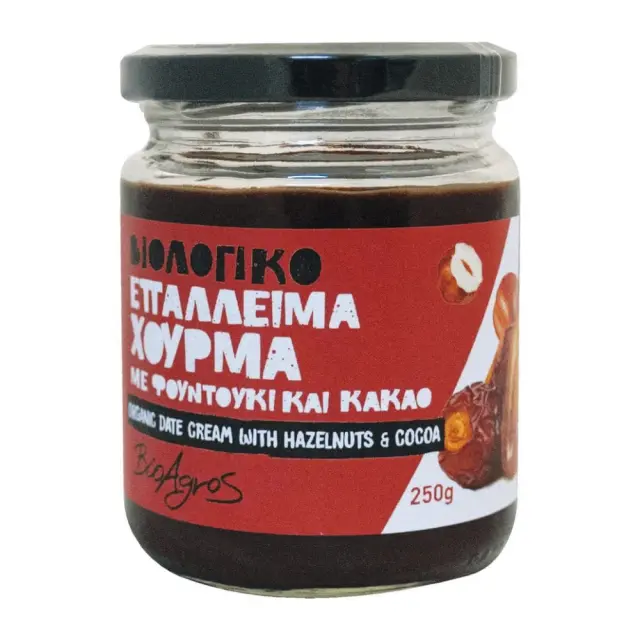 Βιολογικό Άλειμμα Χουρμά με Κακάο & Φουντούκια 250gr - BioAgros