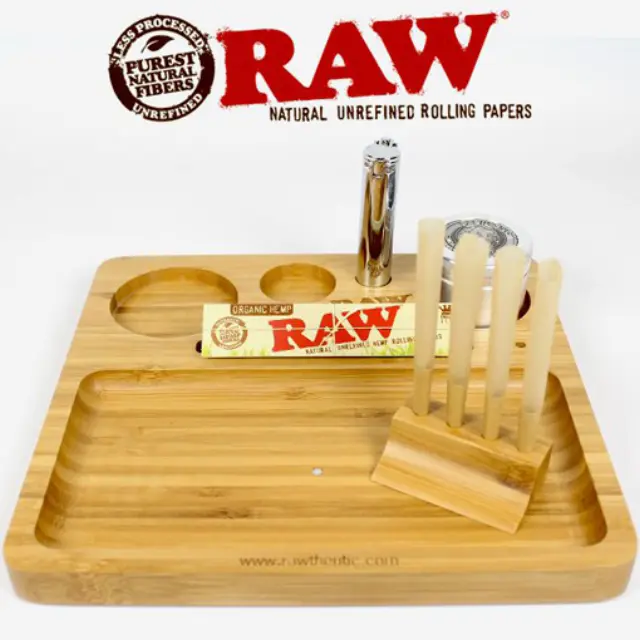 Raw Bamboo Rolling Tray - Ξύλινος Δίσκος (22x21cm) 2