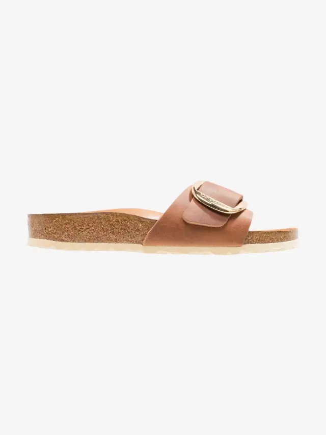 Birkenstock Πέδιλα Γυναικείο δέρμα Oiled Καφέ BIR/MADRID BIG BUCKLE 1006525 COGNAC 3