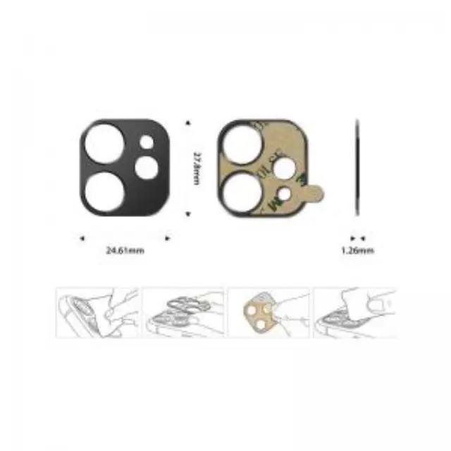 Tempered Glass Full Face Ringke Styling για Τζαμάκι Κάμερας Apple iPhone 12 mini Ασημί (1 τεμ.) N57565 3